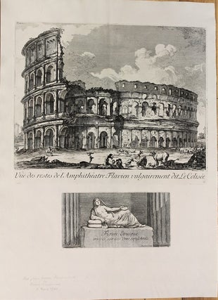 Item #P5258 Vue des restes de L'Amphitheatre Flavien Vulgairement dit Le Colisee. Barbault