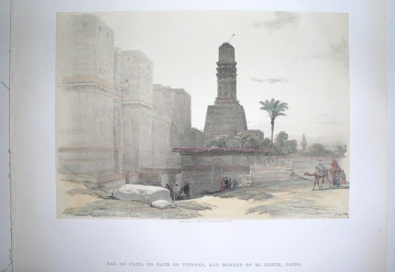 Item #P526 Bab en Nasr, or Gate of Victory, and Mosque of El Hakim, Cairo. David Roberts.