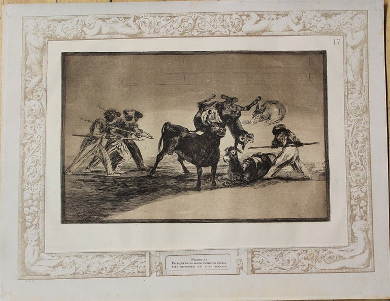 Item #P5277 Palenque De Los Moros Hecho Con Burros, Para Defenderse Del Toro Embolado. A L. Goya.