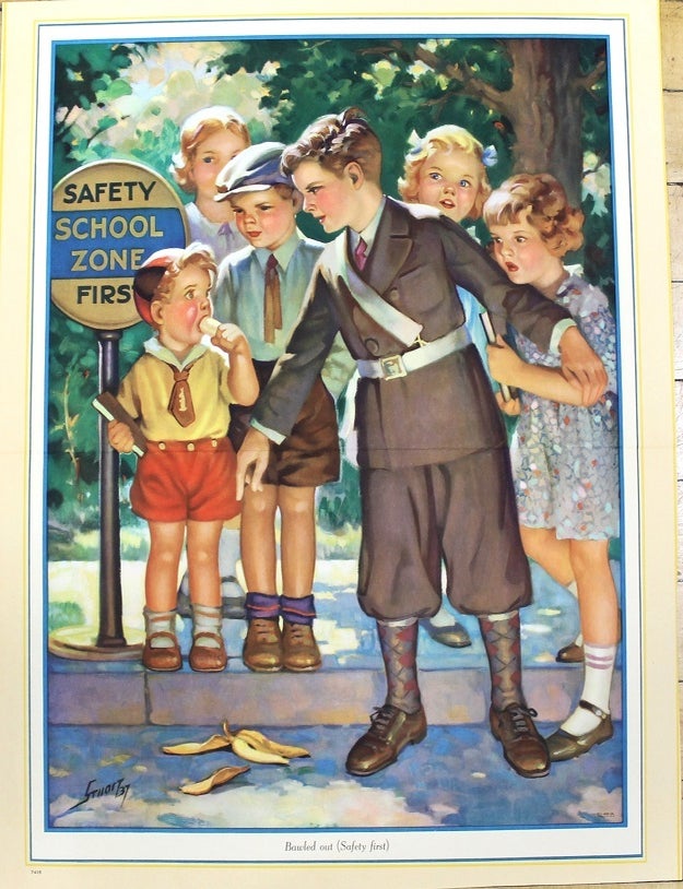 Item #P5394 Bawled out (Safety first)Safety First School Zone. Raymond James Stuart.