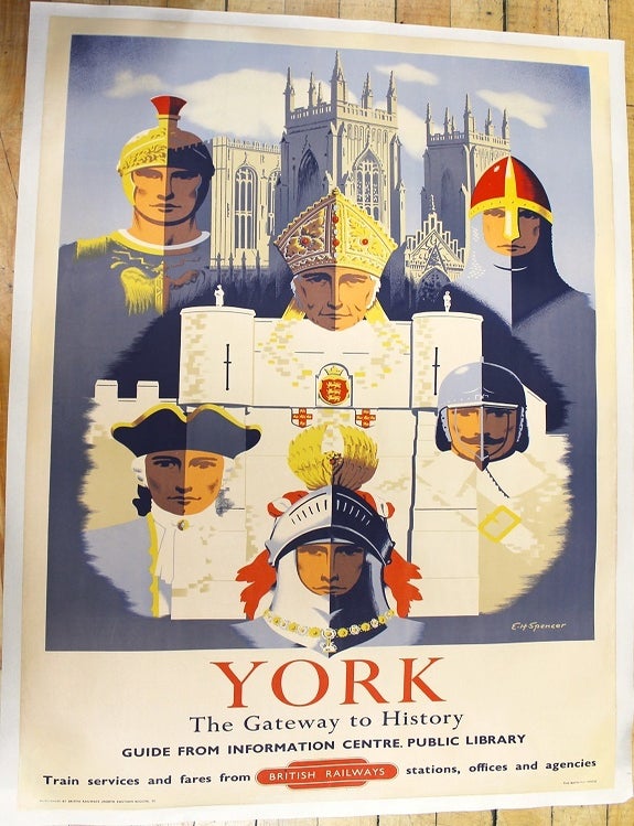 Item #P5417 York The Gateway to History Guide From Information Centre, Public LibraryTrain Services and Fares From Stations, Offices and Agencies. E H. Spencer.