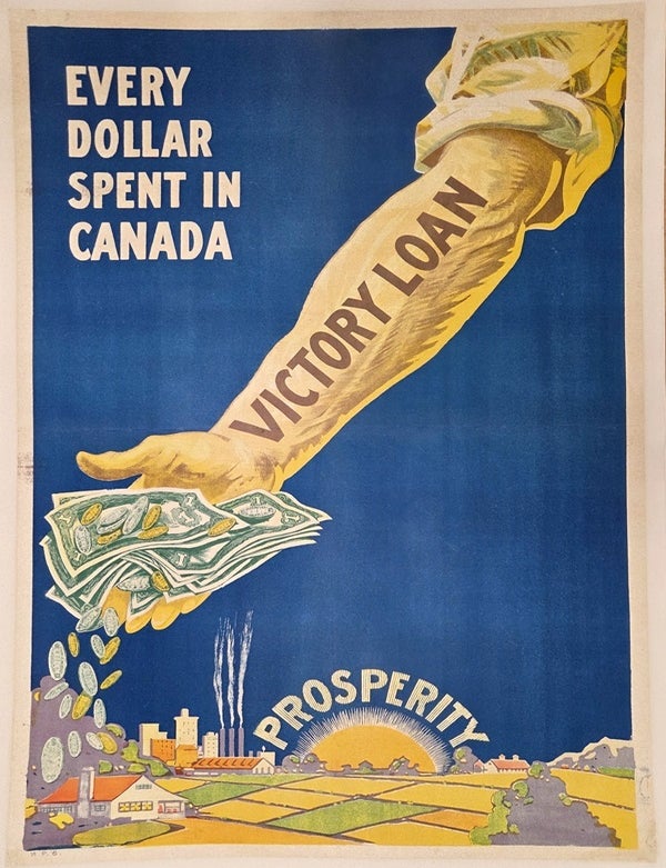 Item #P5517 Every Dollar Spent in CanadaVictory Loan. Prosperity. World War I. Poster.