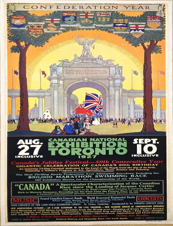 Item #P5530 Canadian National Exhibition Toronto 1927. Aug 27-Sept 10 Inclusive. CNE Poster.
