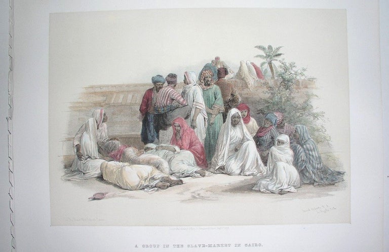 Item #P554 A Group in the Slave-Market in Cairo. David Roberts.