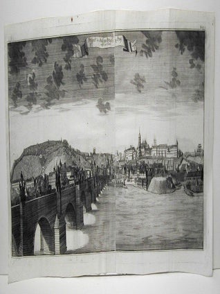 Prospect der Mulden Brucke zu Prag, nebst der Stadt