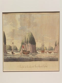 Item #P739 A View of the North Shore Sailing into the Bason of Mines in the Bay Fundy. Des Barres